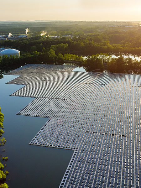 Floating solar panels